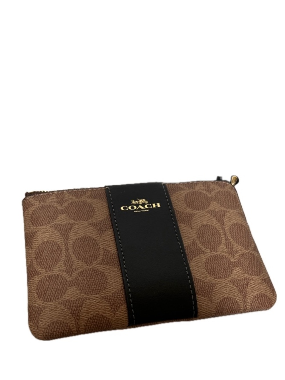 Coach Signature Brown and Black Wristlet